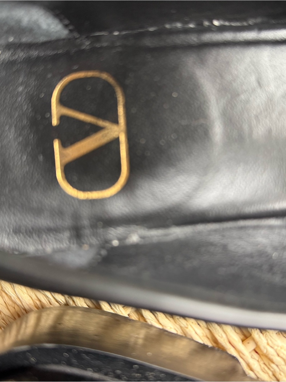 Valentino Garavani Black Leather Loafers with Gold Pyramid Stud - Picture 5 of 9